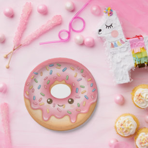 Sweet Donut Design Hanukkah Party Paper Plate