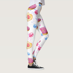 Sweet donuts with colourful glaze pattern leggings