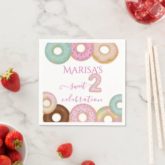 Sweet Doughnut Birthday | Colourful Kids Party -  Napkin