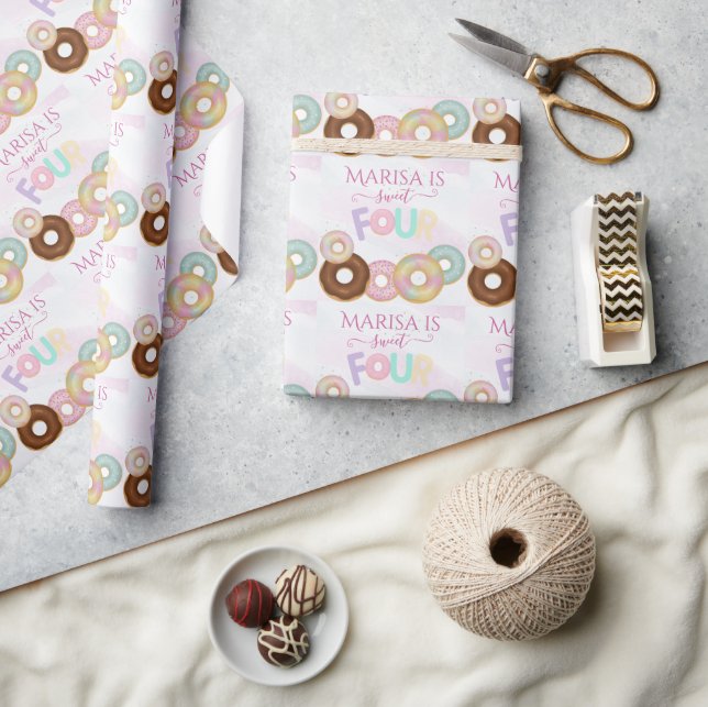 Sweet Doughnut Birthday | Colourful Kids Party -  Wrapping Paper (Crafts)