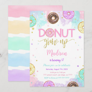 Sweet Doughnut Birthday  Invitation