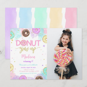 Sweet Doughnut Birthday Photo Invitation