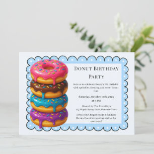 Sweet Doughnut Brunch   Birthday Celebration Invitation