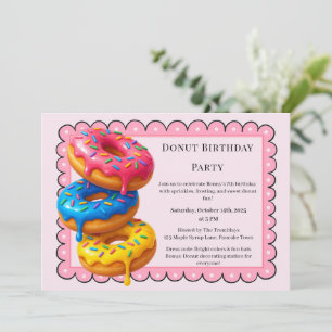 Sweet Doughnut Brunch   Birthday Celebration Invitation