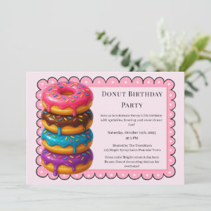 Sweet Doughnut Brunch   Birthday Celebration Invitation
