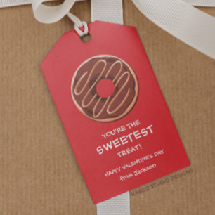Sweet Doughnut Classroom Valentine Favour Gift Tags