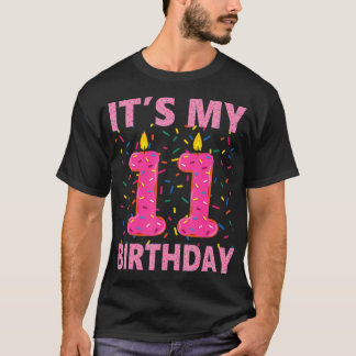 Sweet Doughnut It's My 11st Birthday Shirt 11 Yrs