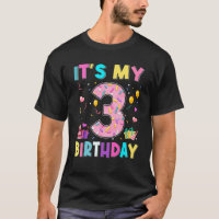 Sweet Doughnut It's My 3rd Birthday 3 Years Old