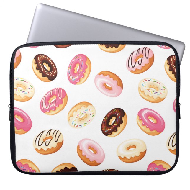 Sweet Doughnut Pattern Laptop Sleeve (Front)