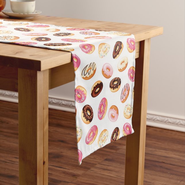 Sweet Doughnut Pattern Medium Table Runner (In Situ)
