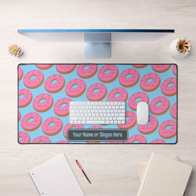 Sweet Doughnut Rings - Pink / Blue - Add Funny Tex Desk Mat (Office 1)