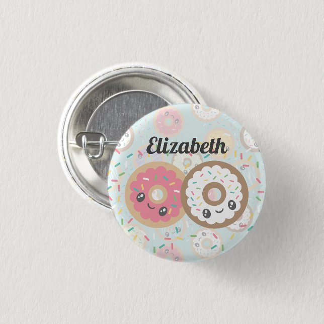 Sweet Doughnuts 1 Inch Round Button (Front & Back)