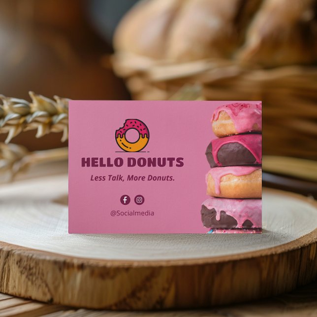 Sweet Doughnuts Business | Pink Cute Barcode Card (Creator Uploaded)