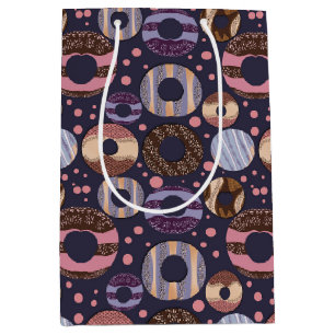 Sweet Doughnuts Girl Baby Shower Purple Medium Gift Bag
