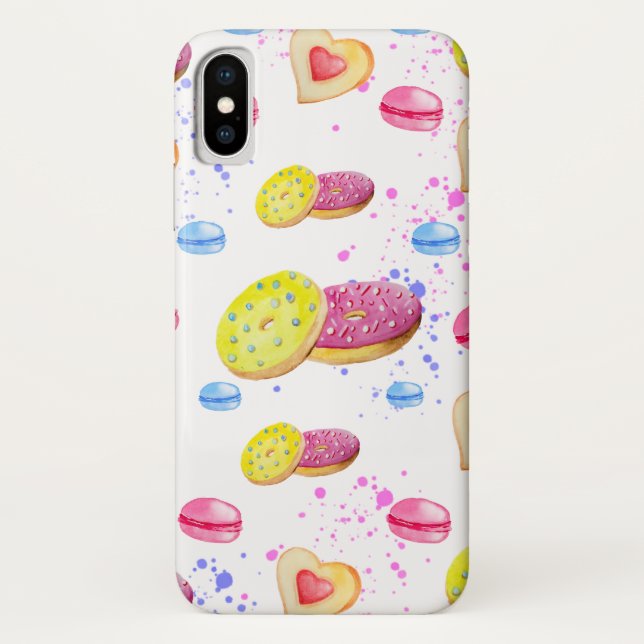 Sweet doughnuts with colourful glaze pattern Case-Mate iPhone case (Back)