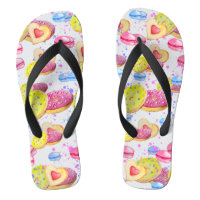 Sweet doughnuts with colourful glaze pattern