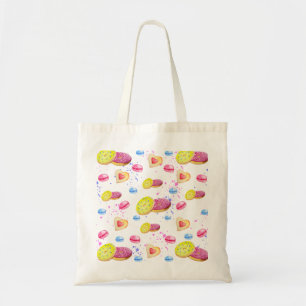 Sweet doughnuts with colourful glaze pattern tote bag