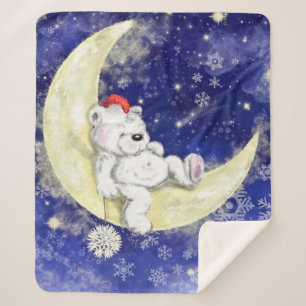 Sweet Dreaming Little Bear - Cute Sherpa Blanket
