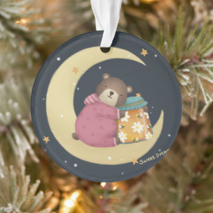Sweet Dreams: Bear & Honey Illustration Ornament