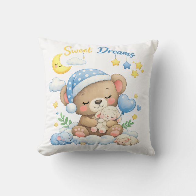 Sweet Dreams Bear Pillow (Front)