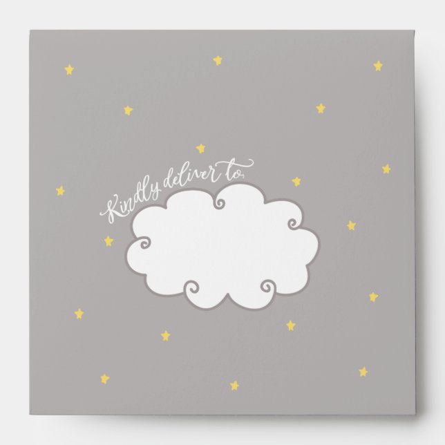 "Sweet Dreams" Bunny Baby Shower Printed Envelope (Front)
