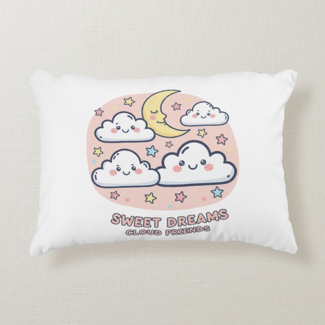 Sweet Dreams Cloud Friends Pillow (Front)