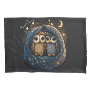 Sweet Dreams Cute Design Owl Personalized Name Pillowcase