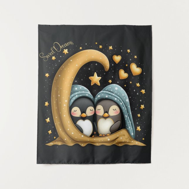 Sweet Dreams Cute Design Penguin Tapestry (Front)