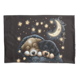 Sweet Dreams Cute Design Puppy Personalized Name Pillowcase