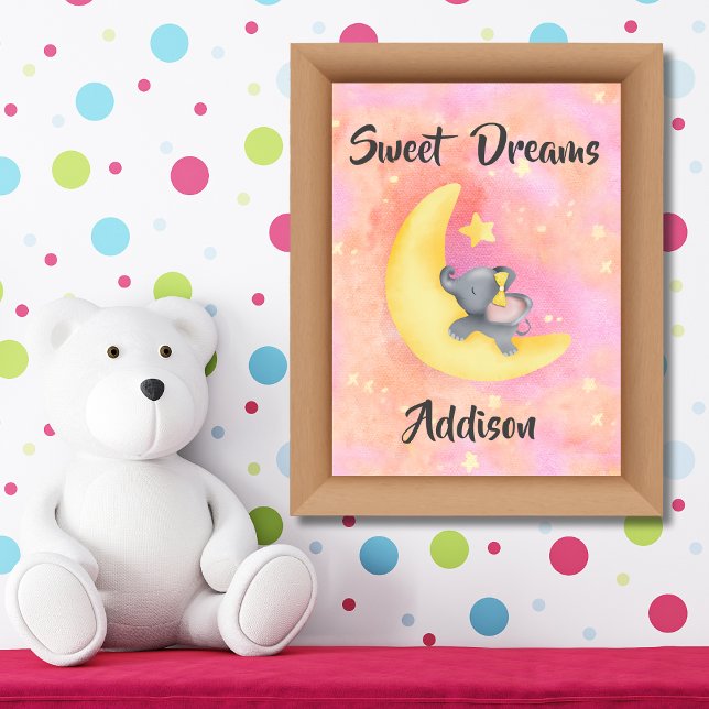 Sweet Dreams Girl Baby Elephant 2 Poster (Créateur téléchargé)