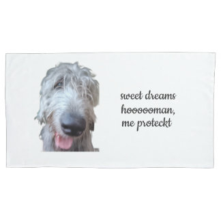 Sweet Dreams Hoooooman Irish Wolfhound pillowcase