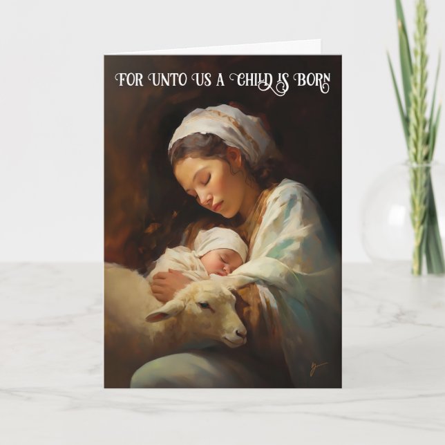 Sweet Dreams in the Manger Lowly Christmas Card (Front)
