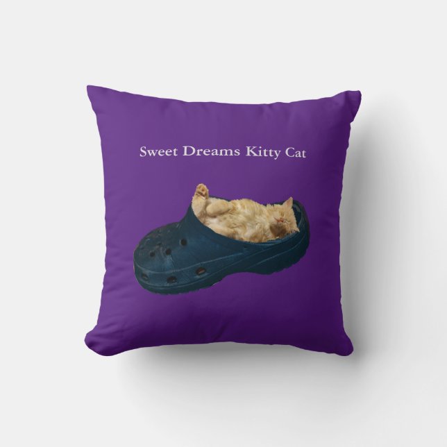 Sweet Dreams Kitty Cat, Throw Cushion (Front)