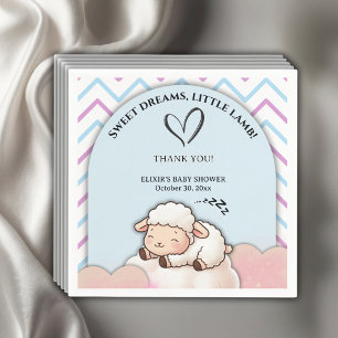 Sweet Dreams Little Lamb Cute Kawaii Baby Shower Napkin