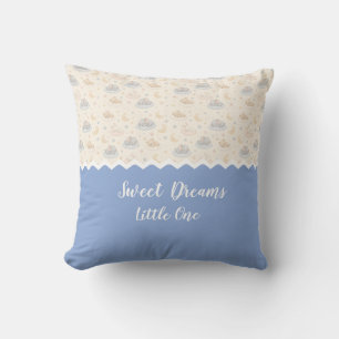 Sweet Dreams Little One Cute Sleepy Bear Pattern B Throw Pillow