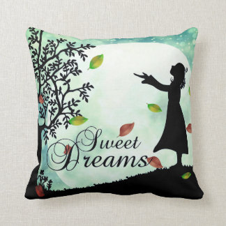 Sweet Dreams Moon & Trees Throw Pillow