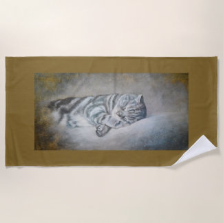 Sweet Dreams of a British Shorthair Beach Towel