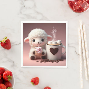 Sweet Dreams of Cocoa And a lamb Napkin
