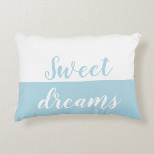 Sweet Dreams,  Pale Blue & White Accent Pillow