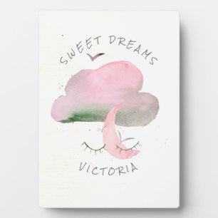Sweet Dreams Pink Cloud & Moon Nursery  Plaque
