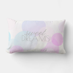 sweet dreams  quote pretty  pastel text lumbar pillow