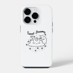 Sweet Dreams Sleeping Moon And Cloud With Stars iPhone 14 Pro Case