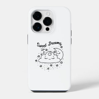Sweet Dreams Sleeping Moon And Cloud With Stars iPhone 14 Pro Case