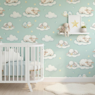 Sweet Dreams Sleepy Animals Pattern ID1229 Wallpaper