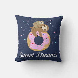 Sweet Dreams Sloths Throw Pillow