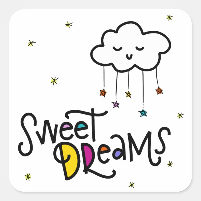 Sweet Dreams Square Sticker (Front)