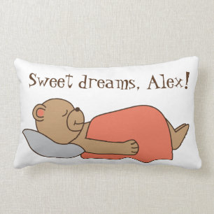 Sweet dreams teddy bear design. lumbar pillow