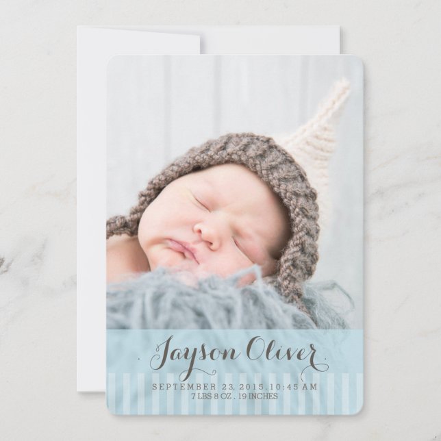 Sweet Dreams Two Photo Modern Birth Announcement (Front)