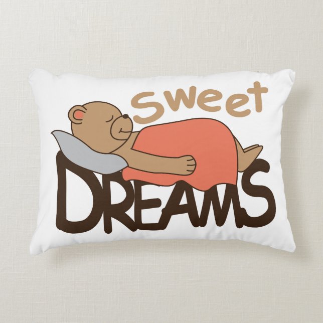 Sweet dreams wish design decorative pillow (Front)