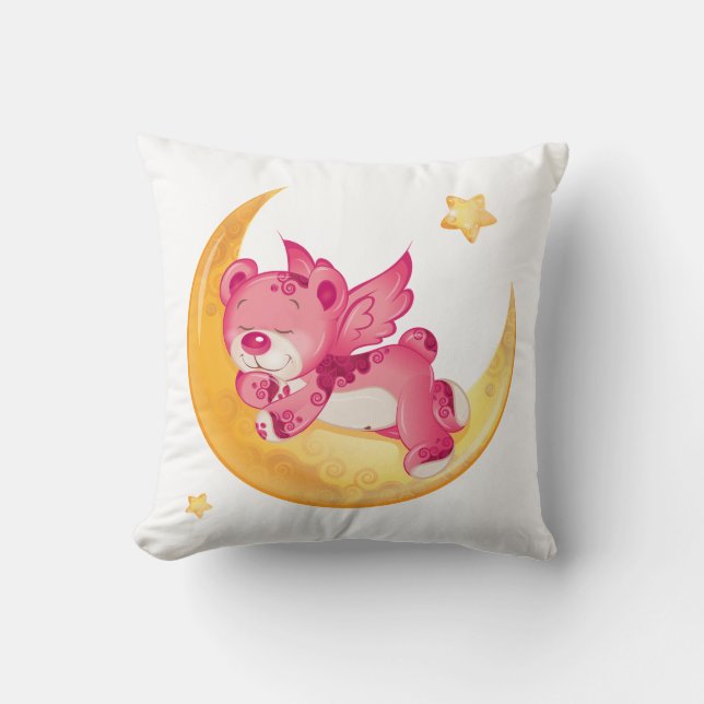 Sweet dreams with a Teddy bear Throw Pillow (Front)